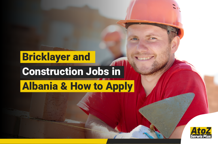 Bricklayer working on a construction project in Albania