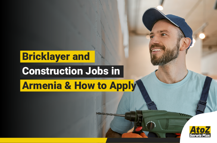 Bricklayer working on a construction project in Armenia