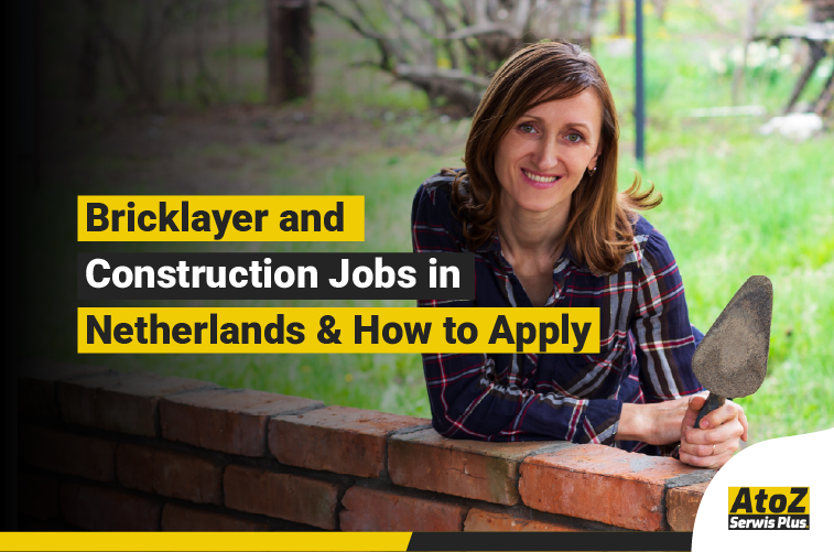 Bricklayer working on a construction project in Netherlands