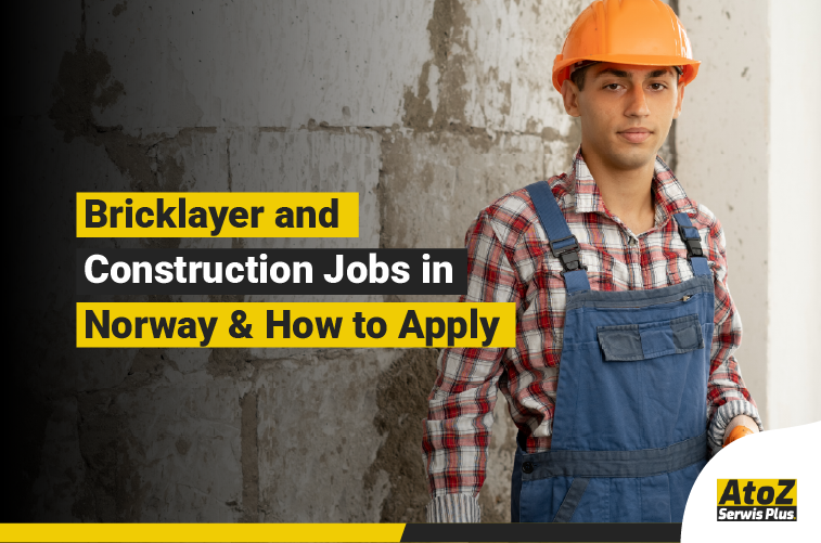 Bricklayer working on a construction project in Norway