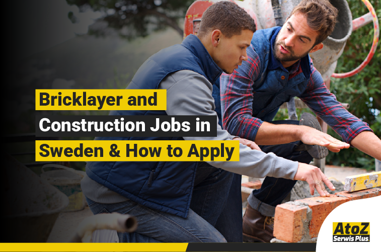 Bricklayer working on a construction project in Sweden