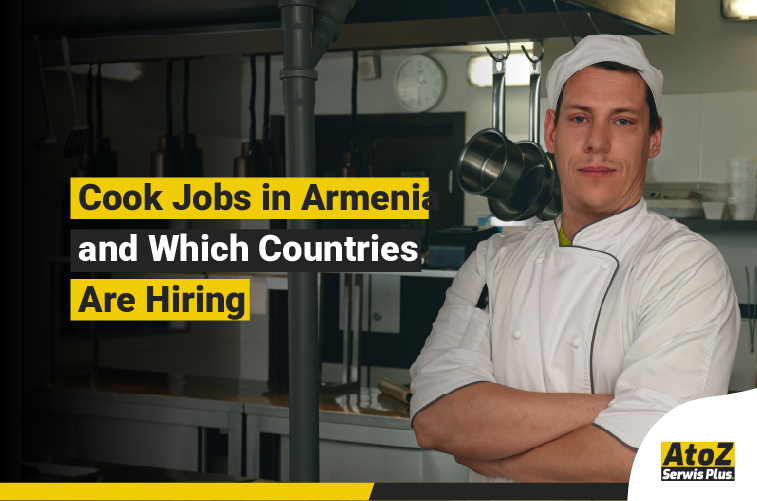 Cook preparing food in a professional kitchen in Armenia