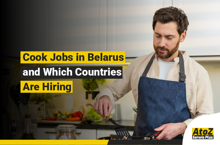 Cook preparing food in a professional kitchen in Belarus