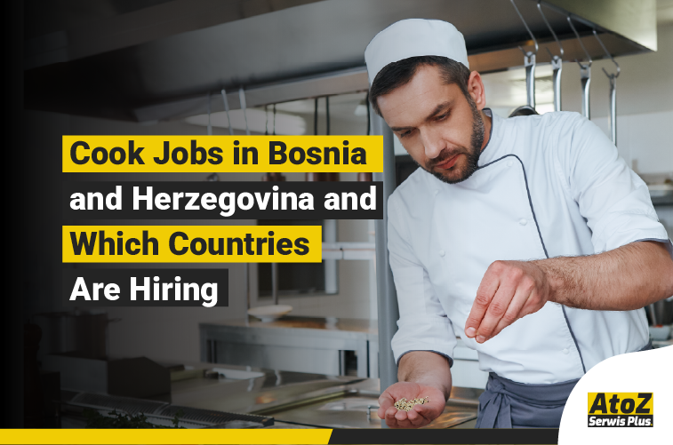 Cook preparing food in a professional kitchen in Bosnia and Herzegovina