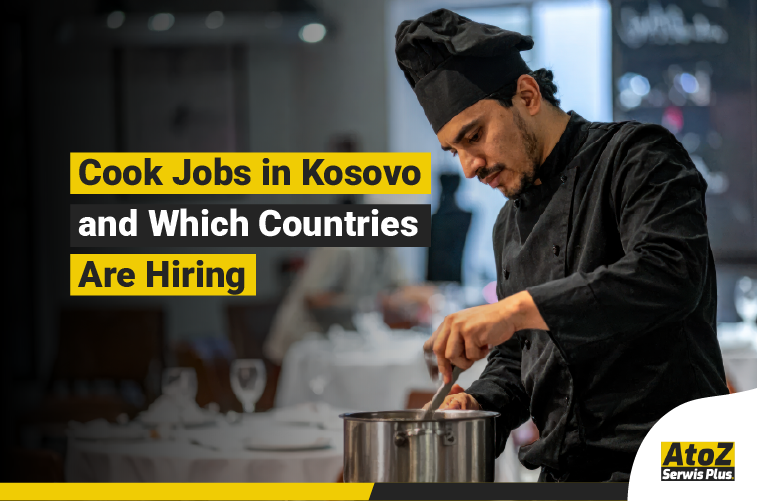 Cook preparing food in a professional kitchen in Kosovo