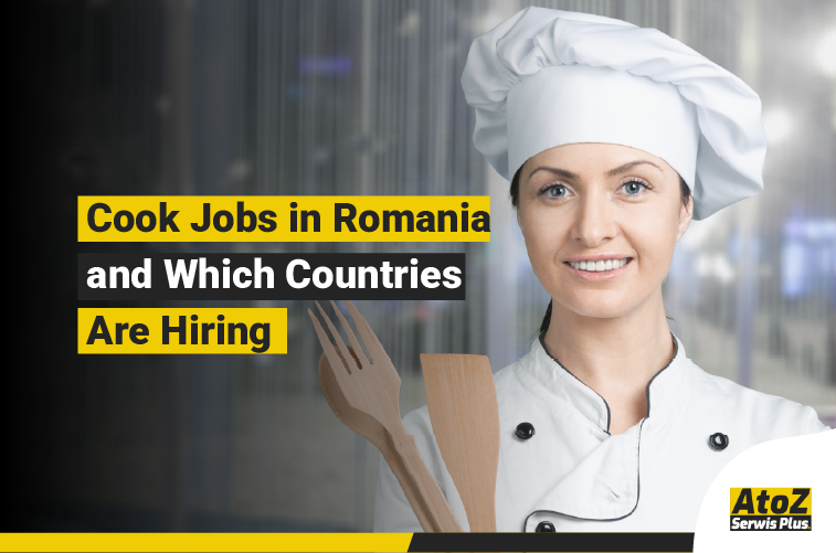 Cook preparing food in a professional kitchen in Romania