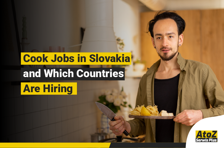 Cook preparing food in a professional kitchen in Slovakia