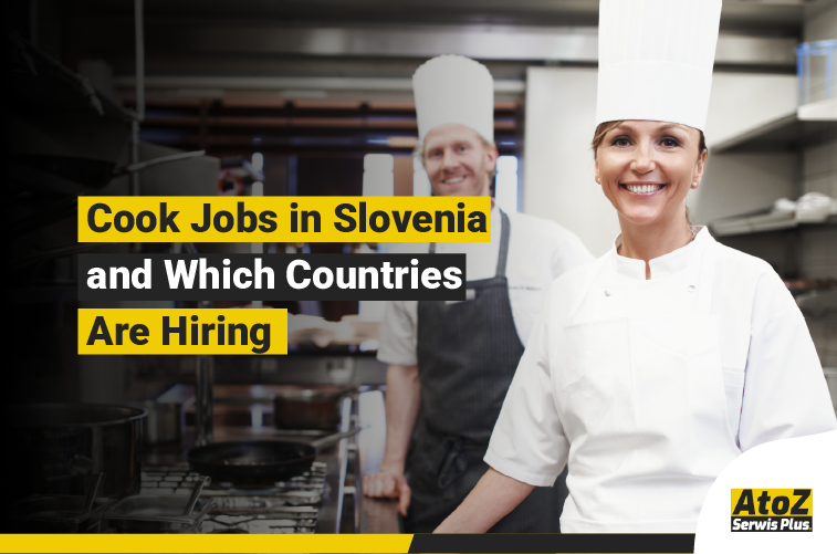Cook preparing food in a professional kitchen in Slovenia