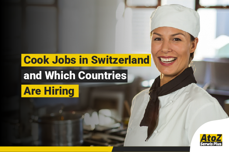Cook preparing food in a professional kitchen in Switzerland