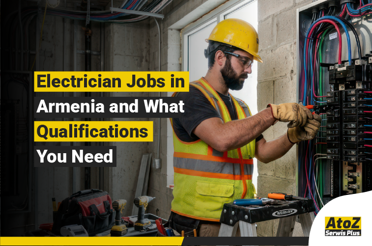 Qualified electrician working on an electrical installation in Armenia