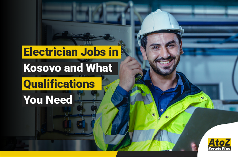 Qualified electrician working on an electrical installation in Kosovo