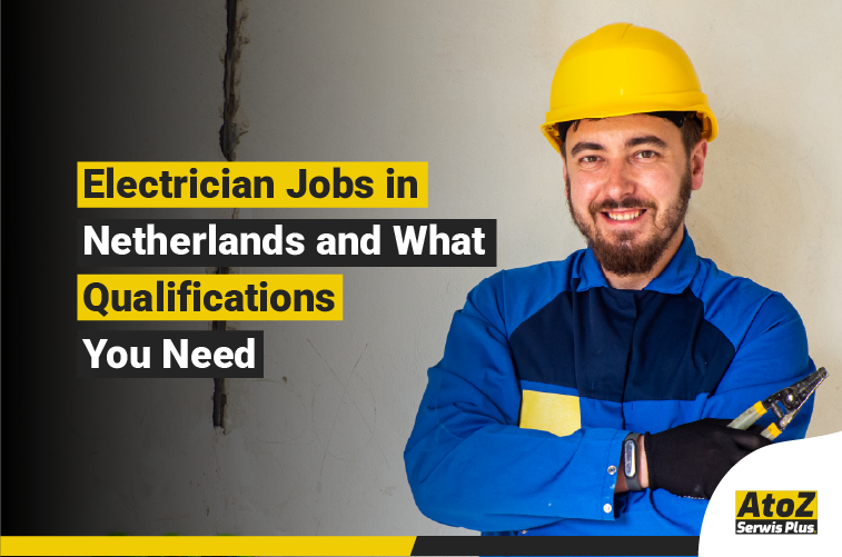 Qualified electrician working on an electrical installation in Netherlands