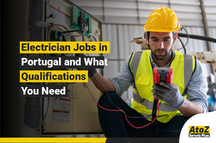 Qualified electrician working on an electrical installation in Portugal