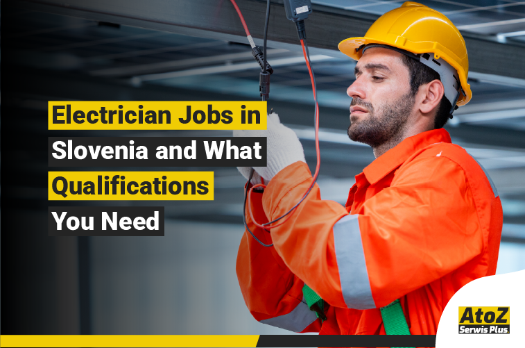 Qualified electrician working on an electrical installation in Slovenia