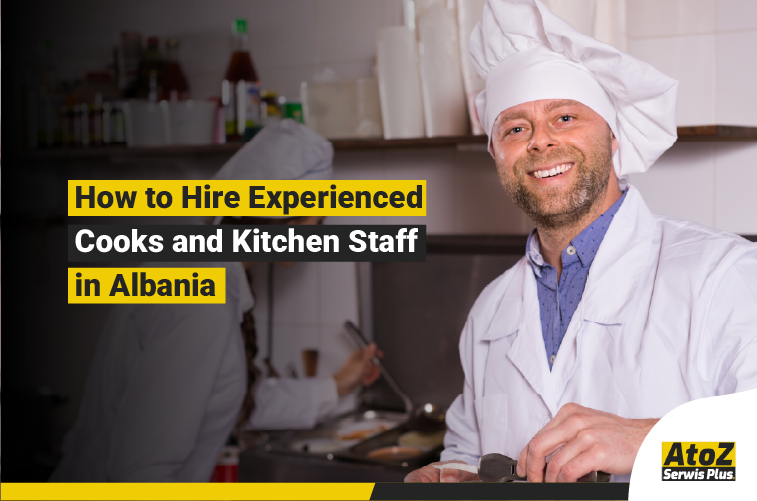 Experienced cooks and kitchen staff working in a professional kitchen in Albania