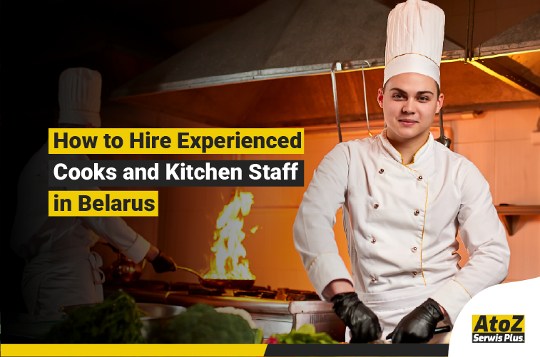 Experienced cooks and kitchen staff working in a professional kitchen in Belarus