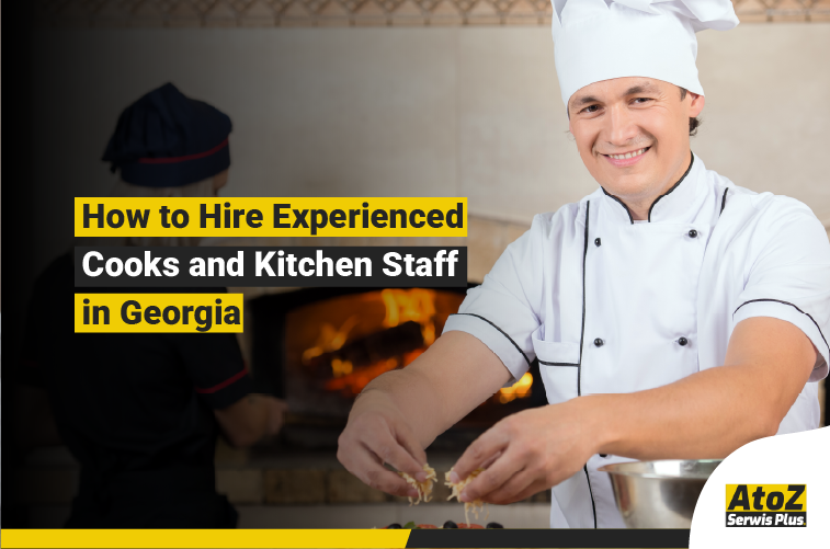 Experienced cooks and kitchen staff working in a professional kitchen in Georgia
