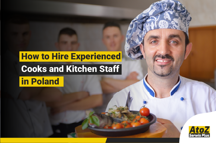 Experienced cooks and kitchen staff working in a professional kitchen in Poland