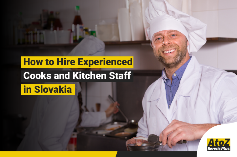 Experienced cooks and kitchen staff working in a professional kitchen in Slovakia