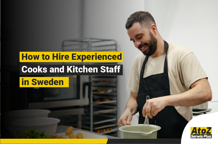 Experienced cooks and kitchen staff working in a professional kitchen in Sweden