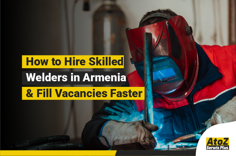 Skilled welder performing industrial welding in Armenia