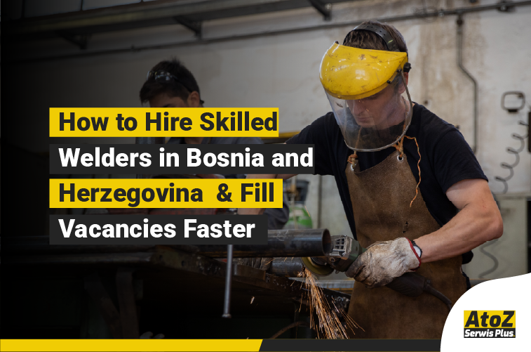Skilled welder performing industrial welding in Bosnia and Herzegovina
