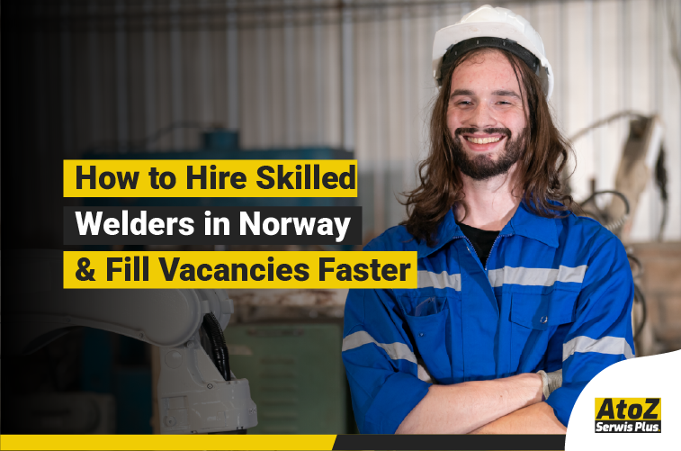 Skilled welder performing industrial welding in Norway