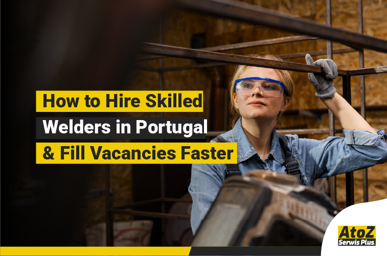 Skilled welder performing industrial welding in Portugal
