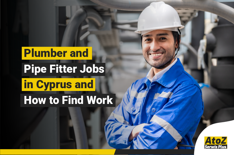 Plumber and pipe fitter working on an installation in Cyprus