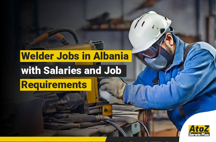 Welder performing industrial welding on a job in Albania