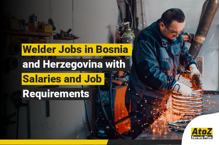 Welder performing industrial welding on a job in Bosnia and Herzegovina