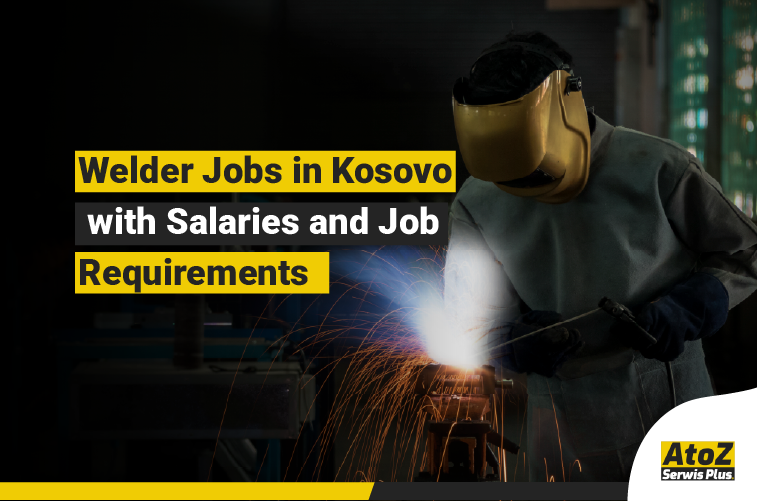 Welder performing industrial welding on a job in Kosovo
