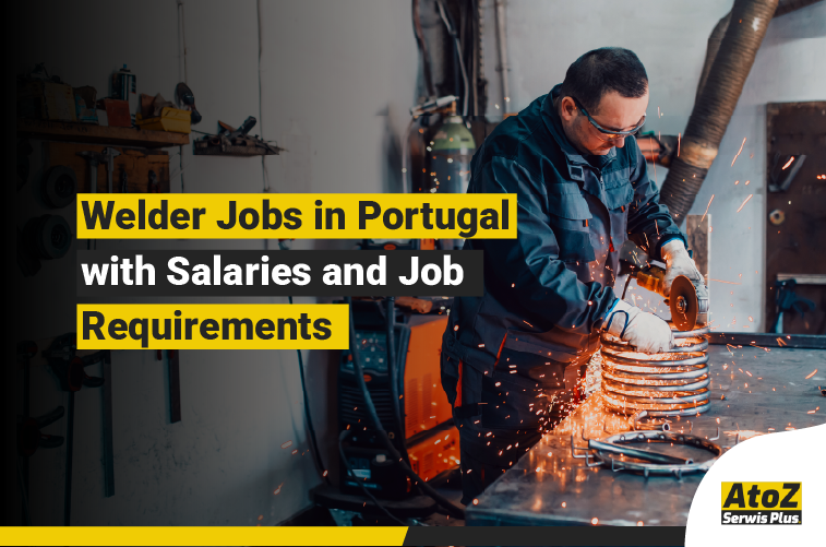 Welder performing industrial welding on a job in Portugal