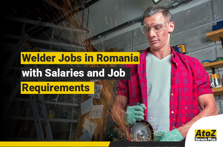 Welder performing industrial welding on a job in Romania
