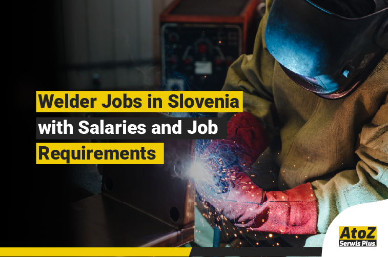 Welder performing industrial welding on a job in Slovenia