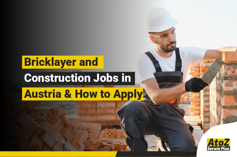 Bricklayer working on a construction project in Austria
