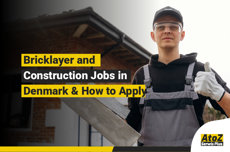 Bricklayer working on a construction project in Denmark