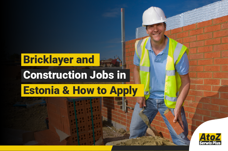 Bricklayer working on a construction project in Estonia