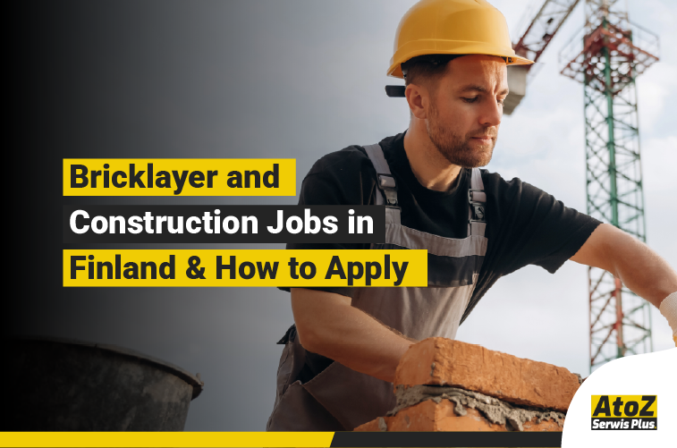 Bricklayer working on a construction project in Finland
