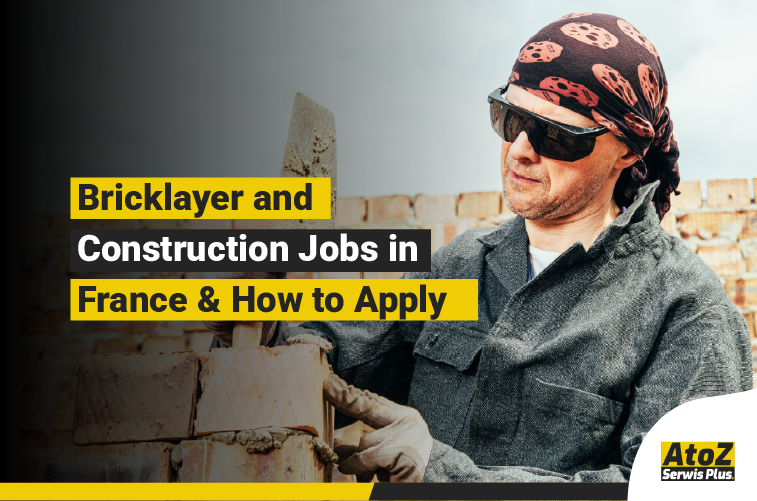 Bricklayer working on a construction project in France