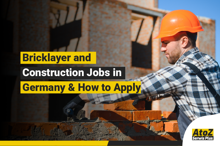 Bricklayer working on a construction project in Germany