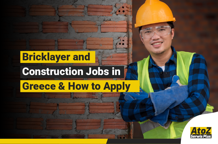Bricklayer working on a construction project in Greece