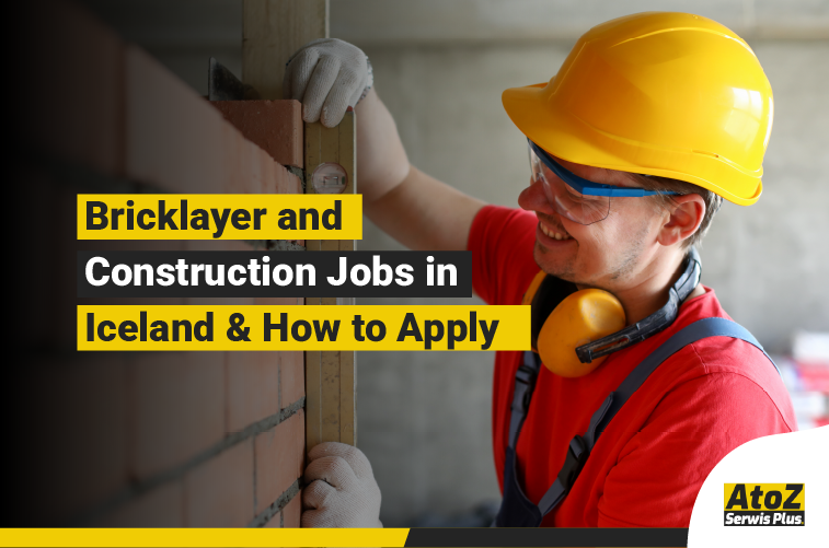Bricklayer working on a construction project in Iceland