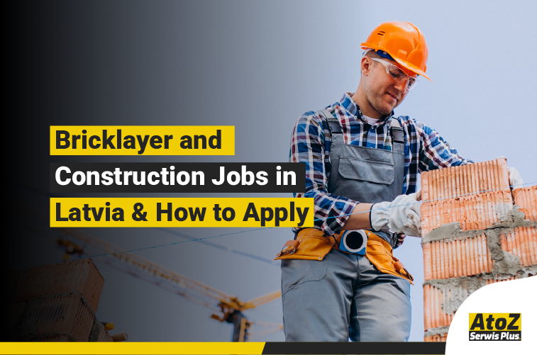 Bricklayer working on a construction project in Latvia