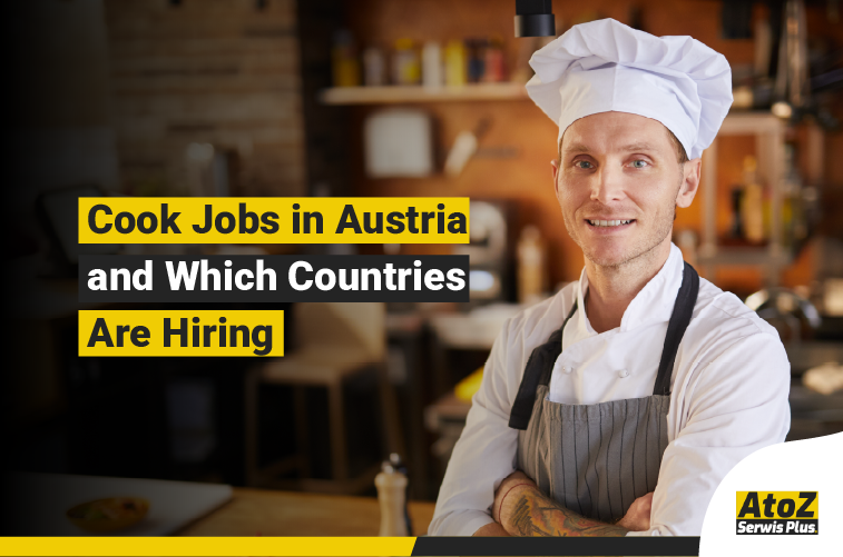 Cook preparing food in a professional kitchen in Austria