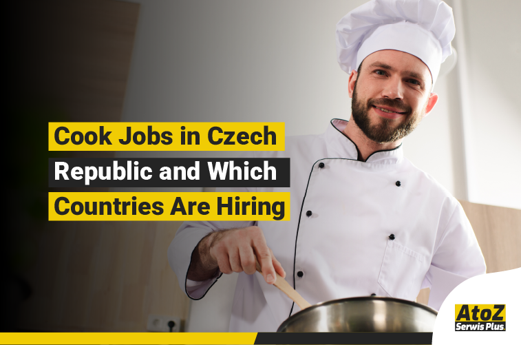 Cook preparing food in a professional kitchen in Czech Republic