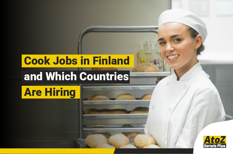 Cook preparing food in a professional kitchen in Finland