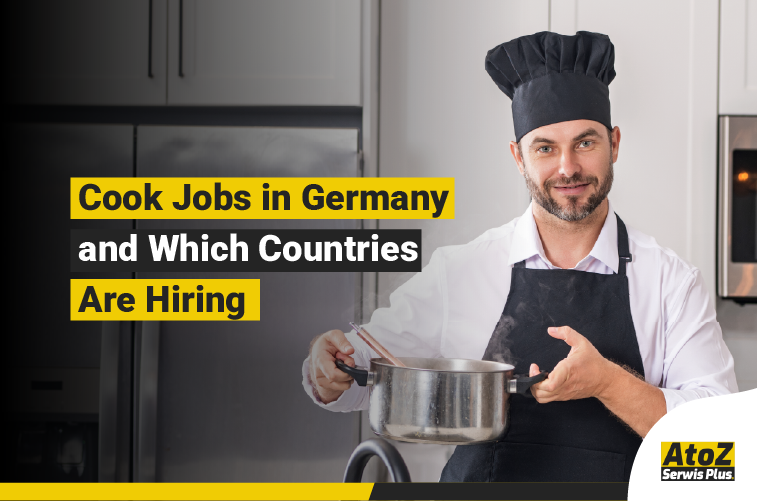 Cook preparing food in a professional kitchen in Germany