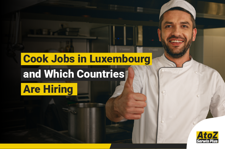 Cook preparing food in a professional kitchen in Luxembourg