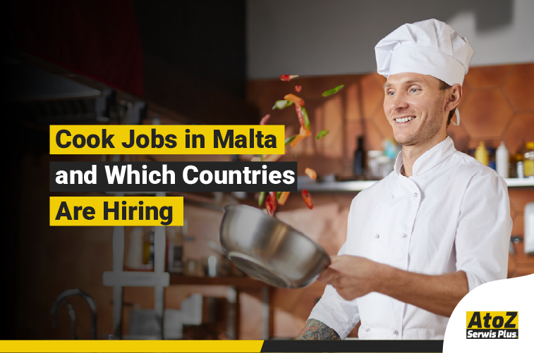Cook preparing food in a professional kitchen in Malta